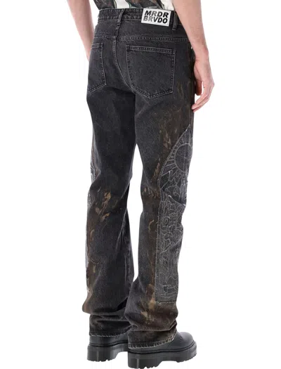Who Decides War Mechanic Washed Denim Straight Jeans In Black