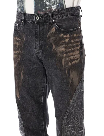 Who Decides War Mechanic Washed Denim Straight Jeans In Black