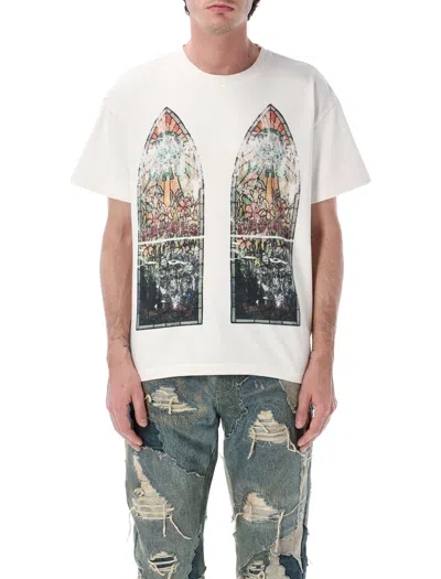 Who Decides War Faded Stained Glass T-shirt In White In Multi