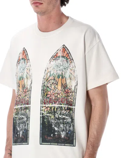 Who Decides War Faded Stained Glass T-shirt In White In Multi