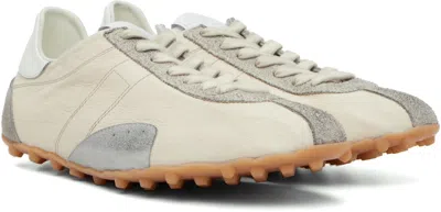 Maison Margiela Sneakers Sprinters In Suede And Leather With Vintage Finish In Neutral