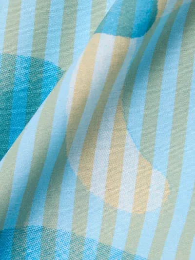 Lacoste Short-sleeve Camp Collar Shirt With Abstract Waves In Neutral