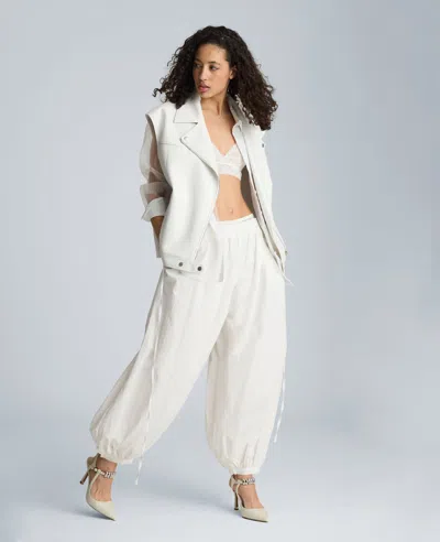 Kenneth Cole Pull On Bubble Leg Pant In White