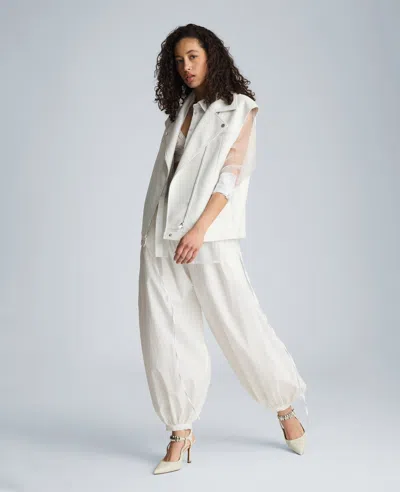 Kenneth Cole Pull On Bubble Leg Pant In White