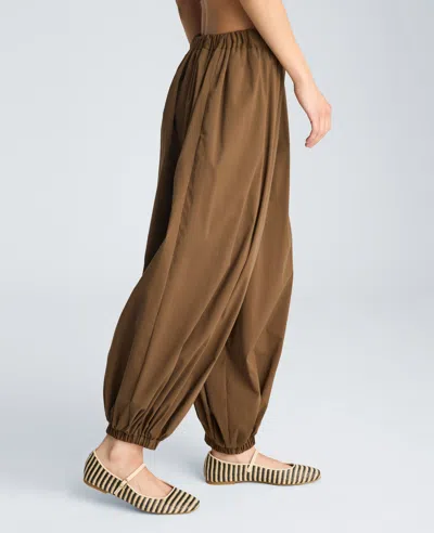 Kenneth Cole Pull On Bubble Leg Pant In Brown