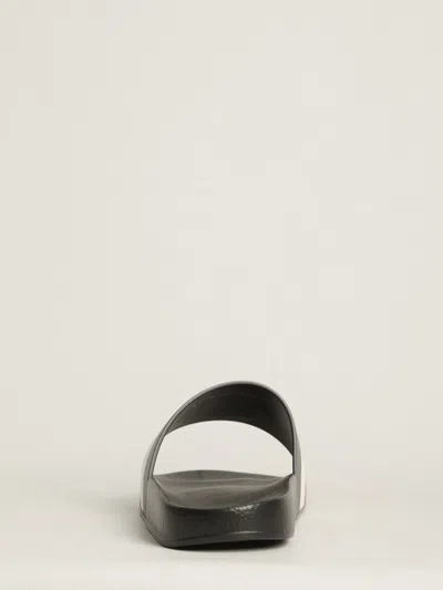 Moncler Basile Rubber Slides Logo Strap In Multi