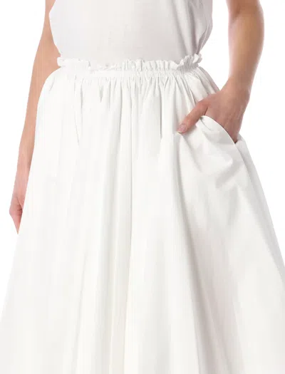 Ami Alexandre Mattiussi Ami Paris Ami Paris Cotton Midi Corolla Skirt In White