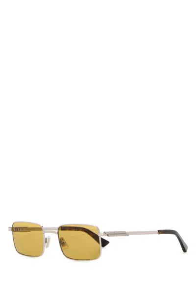 Bottega Veneta Classic Rectangular Sunglasses In Gold
