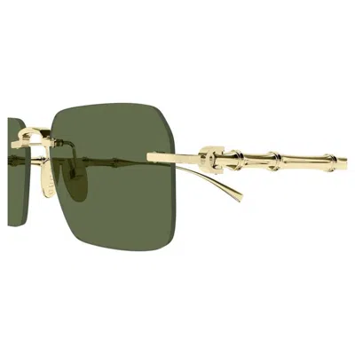 Gucci Frameless Rectangular Sunglasses In Gold