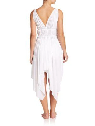 Shop Norma Kamali Goddess Asymmetrical Dress In White