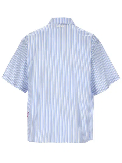 Msgm Pantalone In Cotone Con Doppio Elastico In Blue
