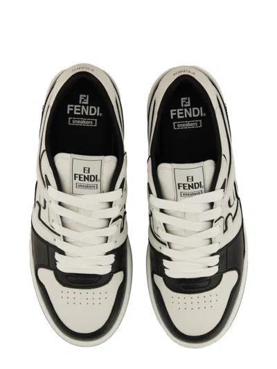 Fendi Premium Leather Match Sneakers For Men In White