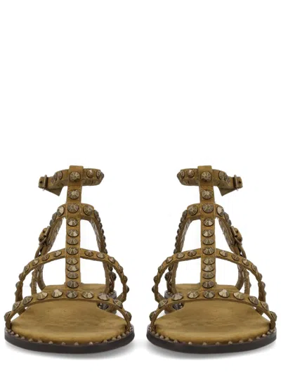 Ash Precious Stud-embellished Sandals In Brown