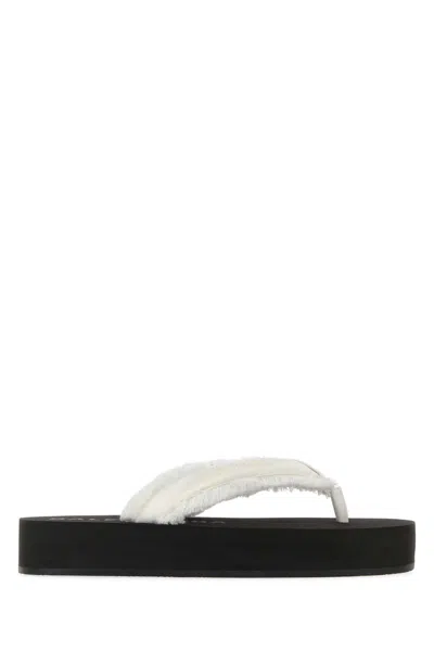 Balenciaga Jet Leg Platform Flip Flops In Viscose In Multi