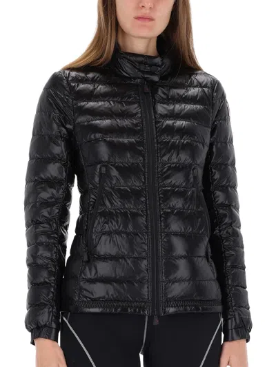 Moncler Packable Nylon Down Jacket With Two-way Zip Closure In Black