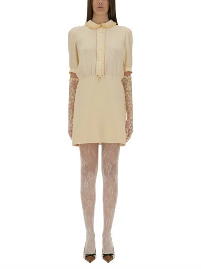 Valentino Garavani Crepe Couture Short Dress In Neutral