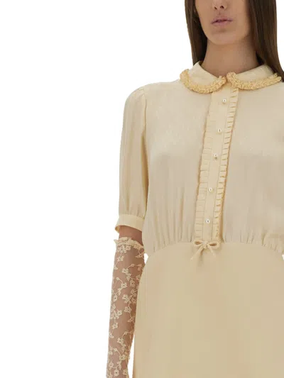 Valentino Garavani Crepe Couture Short Dress In Neutral