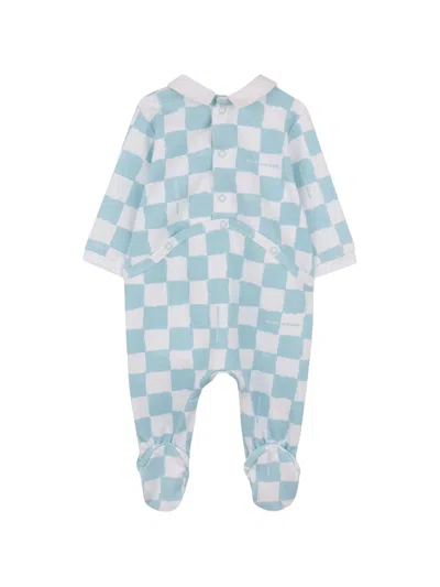 Marc Jacobs Collared Chequered-pattern Pyjama Set In Blue
