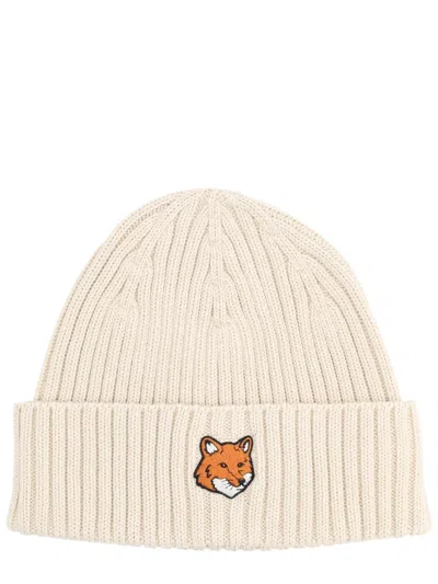 Maison Kitsuné "fox Head" Cap In Neutral