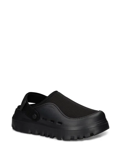 Ugg Adjustable Back Strap Clogs With Mesh Upper In Black