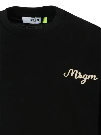 Msgm T-shirt With Logo In Black