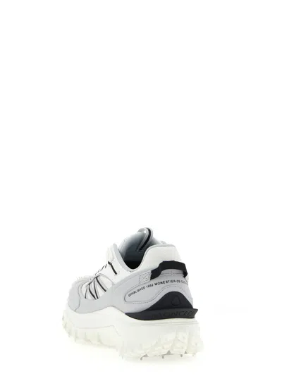Moncler Light Grey Real Leather Trailgrip Gtx Low Top Sneakers In Gray