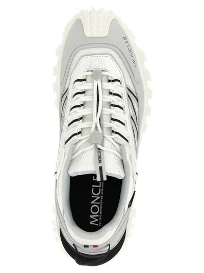 Moncler Light Grey Real Leather Trailgrip Gtx Low Top Sneakers In Gray