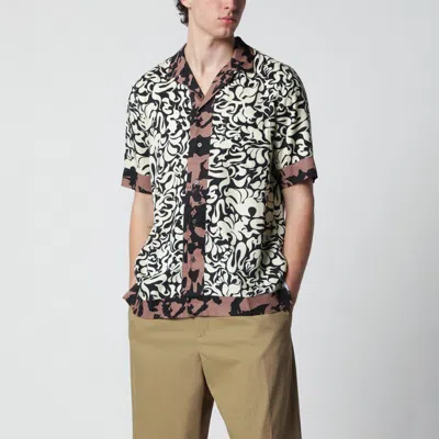 Dries Van Noten Short-sleeve Abstract Pattern Shirt With Camp Collar In Multi