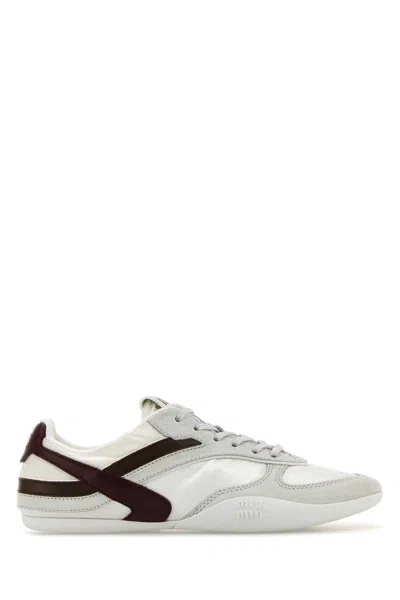 Miu Miu Women Two-tone Tech Fabric And Suede Gymnasium Sneakers