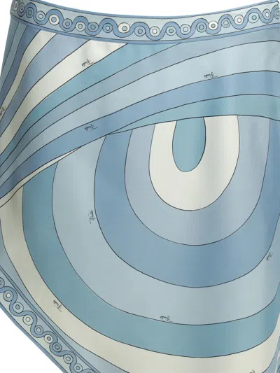 Pucci "iride" Asymmetrical Miniskirt In Blue
