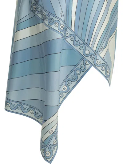 Pucci "iride" Asymmetrical Miniskirt In Blue