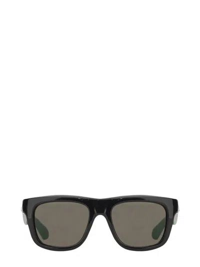 Bottega Veneta Rectangular Frame Sunglasses Thick Temples In Black