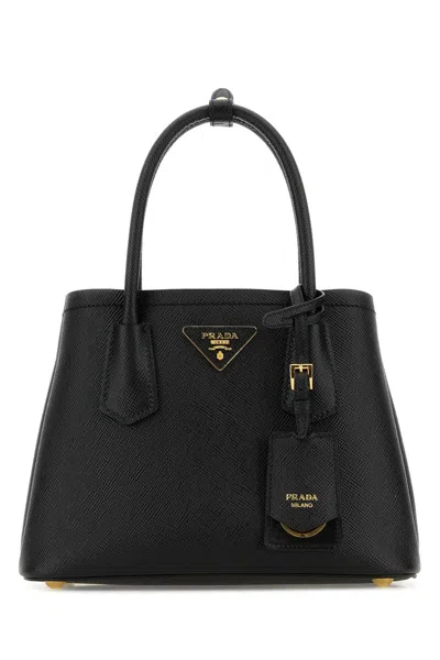 Prada Galleria Medium Saffiano Leather Bag In Black