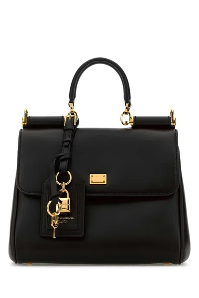 Dolce & Gabbana Medium Sicily Leather Handbag With Structured Design In Blue