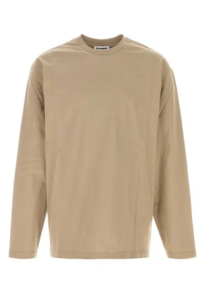 Jil Sander Light Beige Solid T-shirt In Burgundy