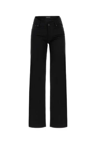 Balenciaga Straight Fit Stretch Wool Twill Tailored Pants In Black