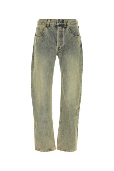 Entire Studios Lean Stonewash-effect Jeans In Green