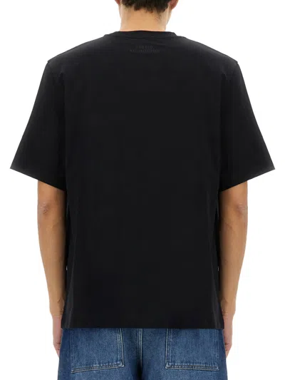 Studio Nicholson Bric T-shirt Blue Regular Fit In Black