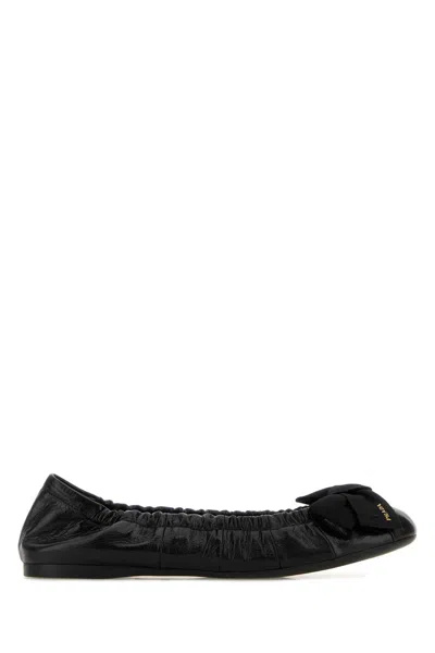 Prada Women Black Leather Ballet Flats, 3.5 Luxury Ballet Flats For Women Darveys