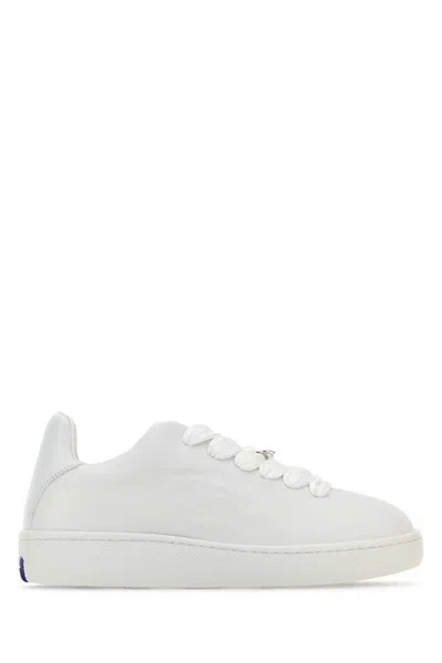 Burberry Low-top Sneakers In Box Leather In White