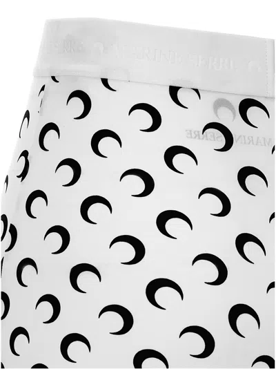 Marine Serre Crescent Moon Lycra Leggings With All-over Logo In White