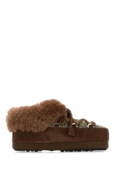 Moon Boot Chic Mini Clog Boot With Sterling Trim And Lace-up Closure In Animal Print