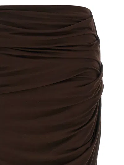 Entire Studios Drape Skirt In Brown