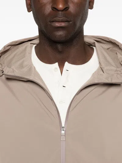 Herno Polyester Hooded Zip Jacket In Multi