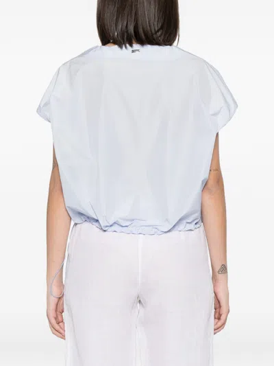 Herno Polyester Drawstring-hem V-neck Top In Multi