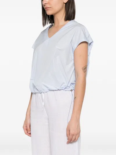 Herno Polyester Drawstring-hem V-neck Top In Multi
