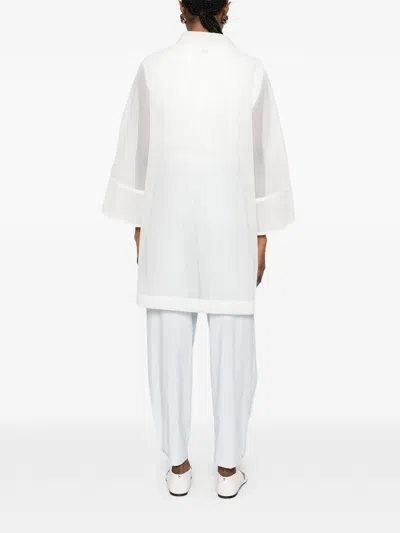 Herno Polyester Double-breasted Mesh Coat In White