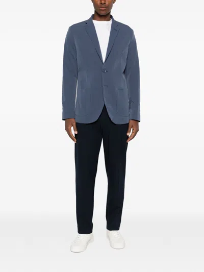 Herno Polyester Notched-lapel Blazer In Blue
