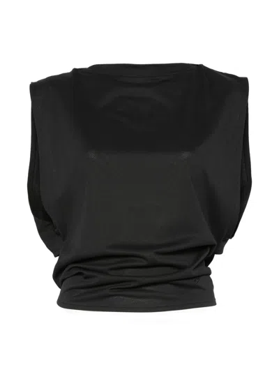 Jacquemus Le Marcel Moisson Open-back Paper-blend Top In Black