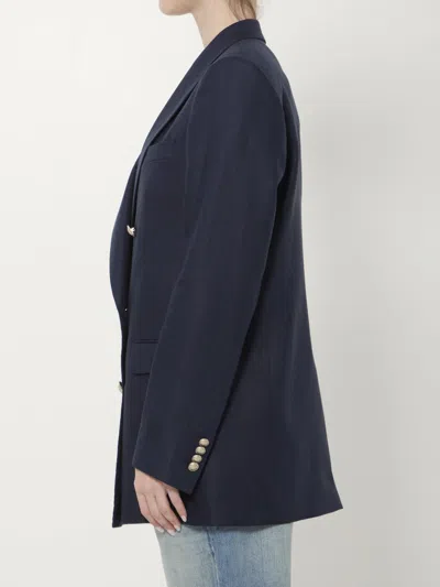 Tagliatore Double-breasted Linen Jacket In Multi